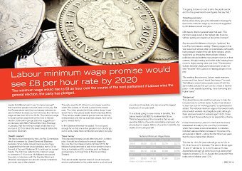 Labour minimum wage promise would see £8 per hour rate by 2020