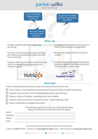 Parkerwilks Marketing Handout