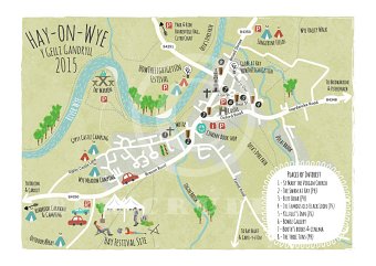 Illustrated Hand-drawn Map of Hay Festival
