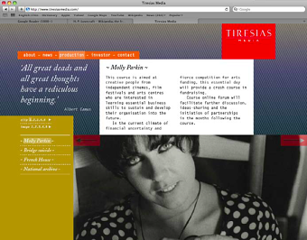 Web design for Tiresias Media