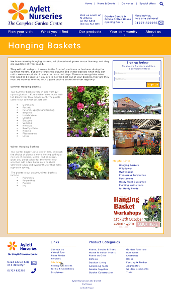 Aylett Nurseries web design