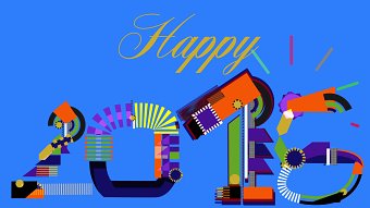    Happy New Year 2016! ::: Number typography