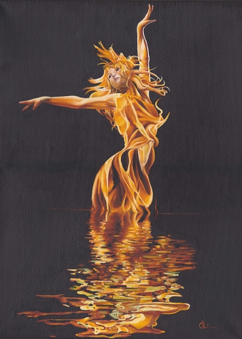 Illustrating the movement of dance and flames