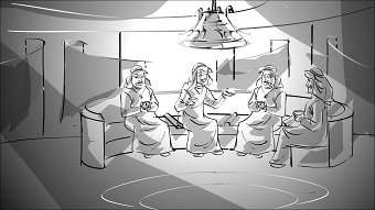 black and white storyboard