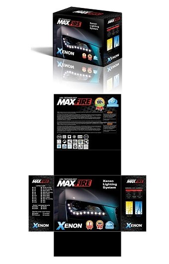 Packaging design for the brand xenon MAXFIRE