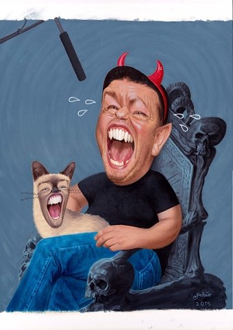 Ricky Gervais - The Seventh Statement (Oil on Board)