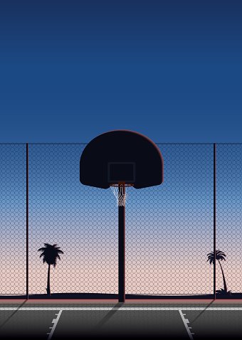 Basketball Court Sunset