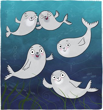 Playful Grey Seals