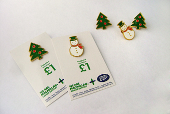 Pin badges for Macmillan + Boots