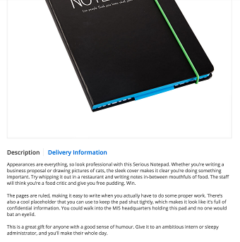 Moonpig product descriptions