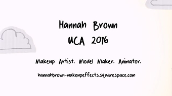 Hannah Brown 2016 Showreel