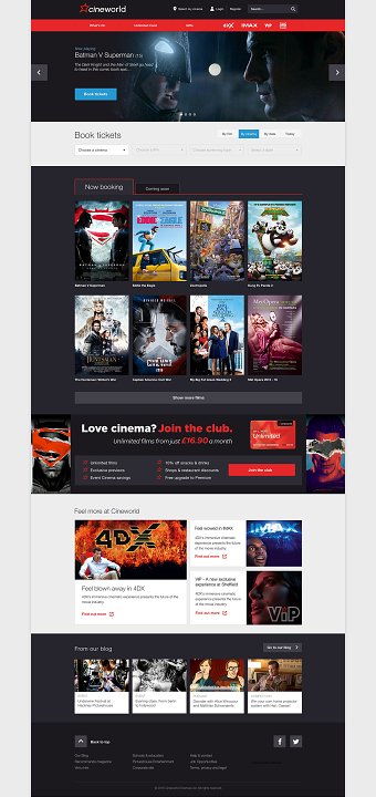 Cineworld website redesign