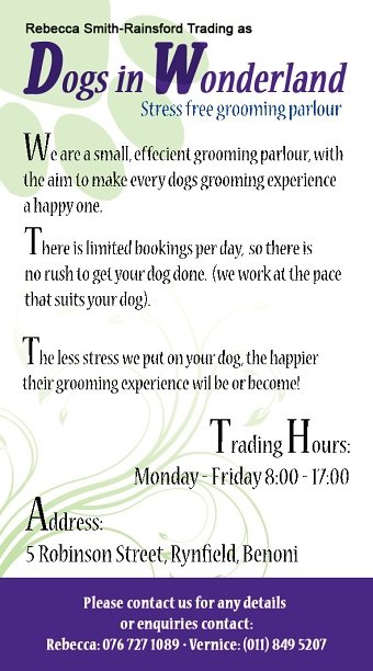 Dogs in Wonderland Business Card