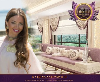 Living room in the eastern style of Luxury Antonovich Design