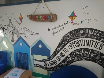 Feature wall - Hamworthy Junior School