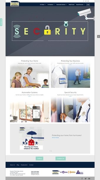 Website development for specialist security service and retail provider based on the Cayman Isla