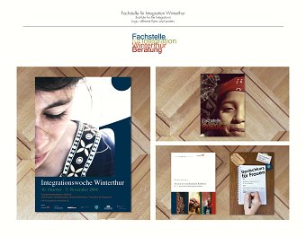 Fachstelle für Integration Winterthur - Logo, different flyers and posters