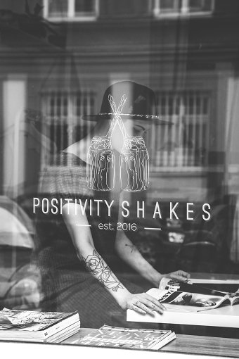 Logo design for Positivity Shakes.