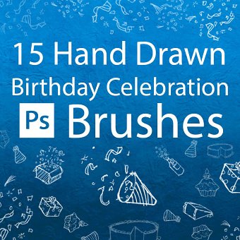 15 Hand Drawn Birthday Celebration Brushes