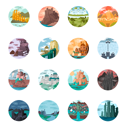 Game of Thrones Landscapes - Illustrated icon set
