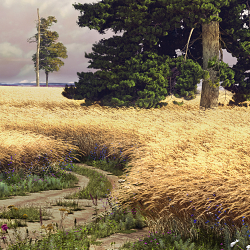 Replica picture I. I. Shishkin "Rye" 1878