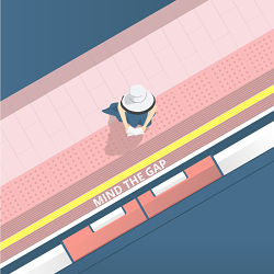 Lady on the platform.