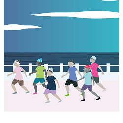 Healthy activities for the elderly illustrations