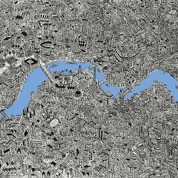 London Map Drawing illustration