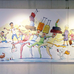 illustrations at Taoyuan International Airport, Taiwan
