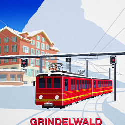Grindelwald Ski Poster