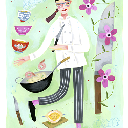 Betsy Everitt illustrates for Macalester Today