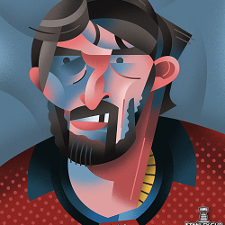 Dave Murray illustrates for the NHL