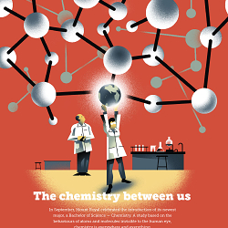 Dave Murray illustrates for the Mount Royal University Summit Magazine