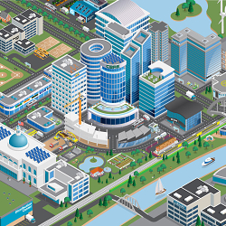 CBRE Interactive Isometric Infographic