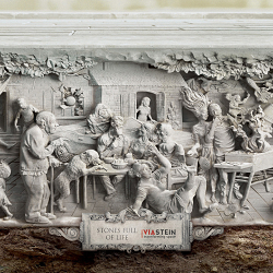 Carioca Studio creates 'carved' relief Stones Full of Life for Viastein Hungary