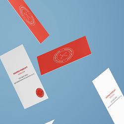 Red & White Business Cards For Prescott Ironworks