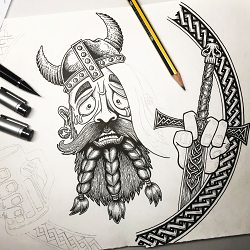 Viking T-Shirt Design for Boot Beer Brewery