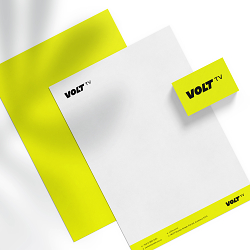 Clever Lightning Logo Design Using Negative Space. Bold, Yellow & Black