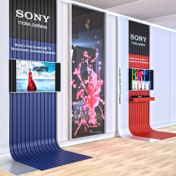 Sony Curved Led Tv - Retail Store Wall Display
