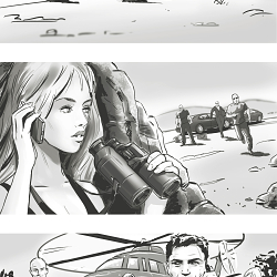 Storyboard frames for film