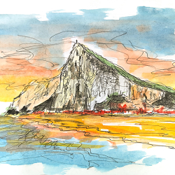 #sketchchallenge Day 35 & 36 - The Rock of Gibraltar, Iberian Peninsula.
