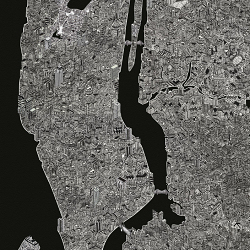 New York nyc map drawing