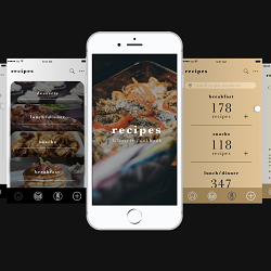 recipes lifestyle cookbook - UI/UX App Design