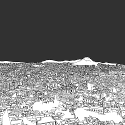 Athens Dark Skyline Illustration