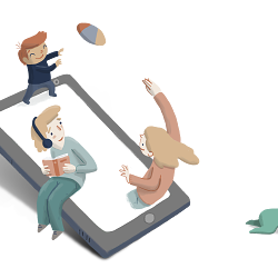 Illustrations for the education app, Bel community