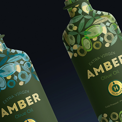 Gorgeous design of olive oil bottles for Amber