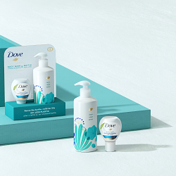 JDO designs Dove’s New Body Wash Reusable Bottle & Concentrate Refills