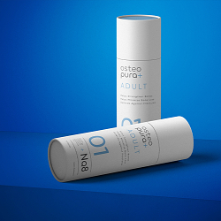 Osteopura logo and packaging design