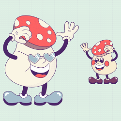 Vintage Mushroom Characters