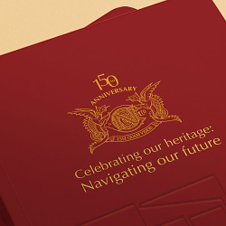 Commemorative design for conglomerate’s corporate milestone